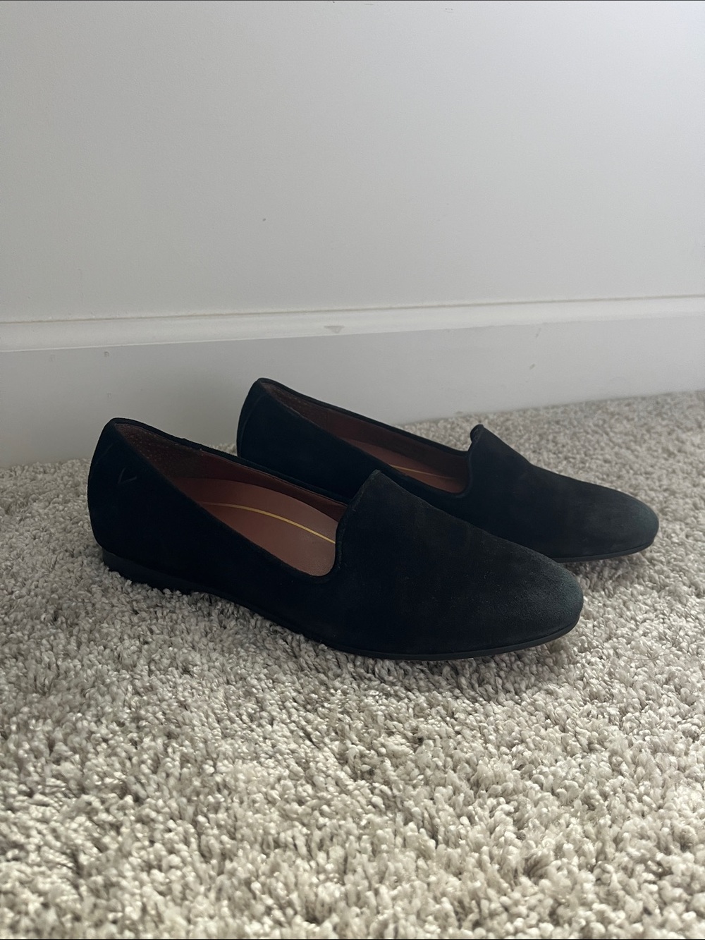 Vionic Black Suede Slip-On Loafers
